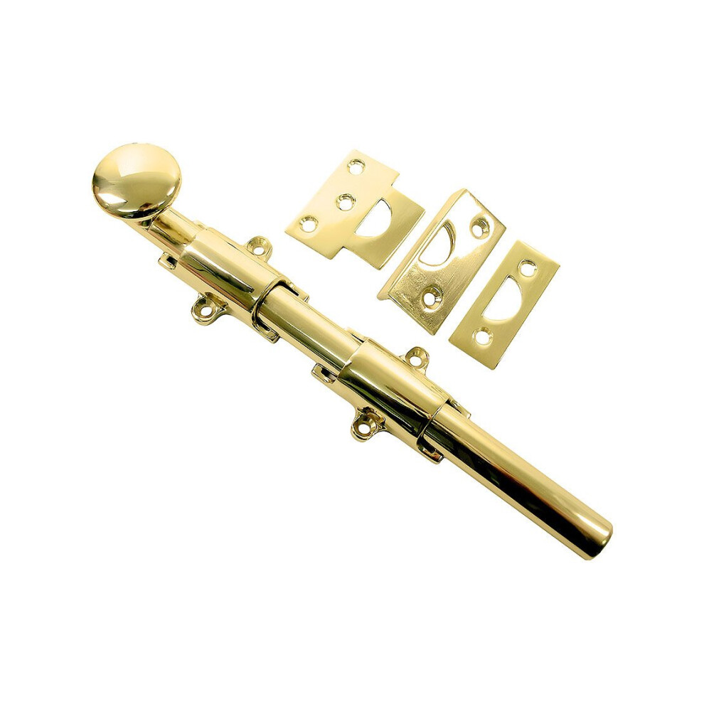 Deltana 12Sb3-Unl Traditional Hd Solid Brass 12"""" Surface Mount Door Bolt In Un-Lacquered Brass 760923387908