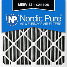 Filtres    air pour fournaise Nordic Pure 18 x 18 x 1 (17 3/4 x 17 3/4 x 3/4) MERV 12 pliss  s plus charbon, paquet de 6