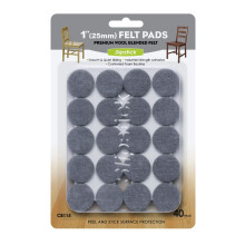 Slipstick Premium Wool en feutre de meubles / protecteurs de plancher (pack de valeur ronde de 1 pouce) comprend 40 coussinets de jambe de chaise