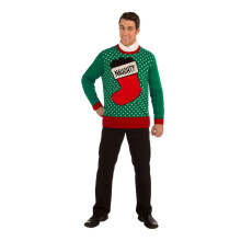 Forum Novelties Volwassenen Kousen Ugly Christmas Sweater, Ondeugend, Groot