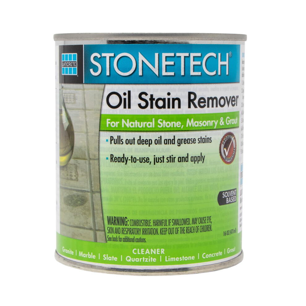STONETECH Oil Stain Remover  Cleaner for Natural Stone  Grout  & Masonry  1 Pint/16OZ (473ML) Can