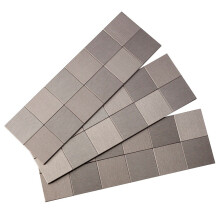 Aspect Peel and Stick Backsplash 12 cali x 4 cale kwadratowe, matowe metalowe plytki ze stali nierdzewnej do kuchni i lazienek (3 szt.)
