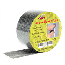 FLYZZZ Fenstergitter-Reparaturset, Klebeband mit Nhfaden, Grau (16,4 Fu), wasserdichtes, 3-lagiges, stark klebendes Flickenband fr Fenstergitter,