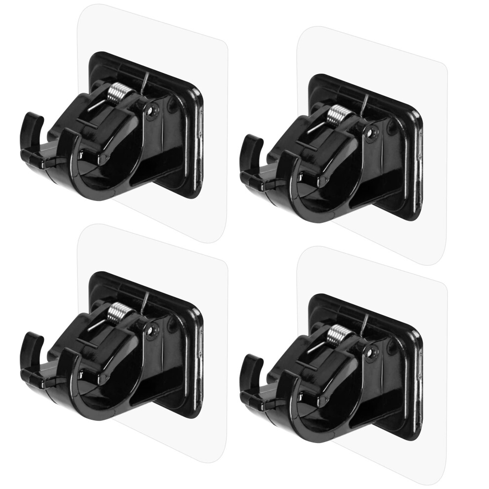 Lot de 4 supports de tringle    rideau sans per  age, auto-adh  sifs, r  glables, sans clous, sans vis, pour mur et fen  tre