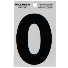 Hillman 840778 Square Cut Mylar House Number 0