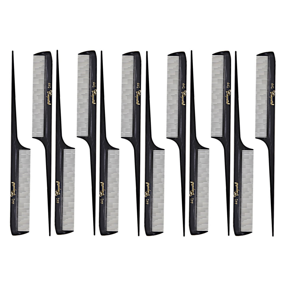 Beardcraft Unisex Barber Cleopatra 441 8 1/2"""" Extra Fine Rattail Comb (12 Pack) 12 X Sb-C441-Blk