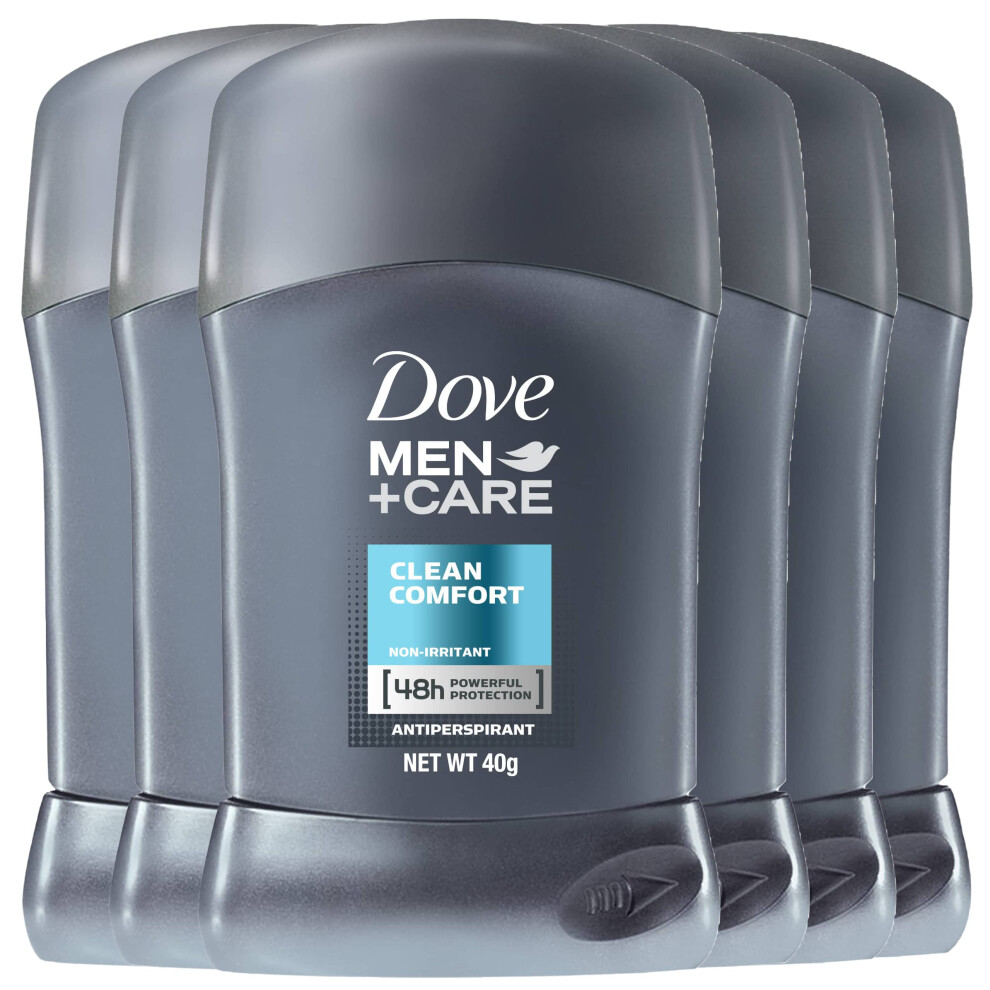 Dove Men+Care Clean Comfort Antiperspirant Stick  48 Hour Powerful Protection  1.7 Ounce (Pack of 6)