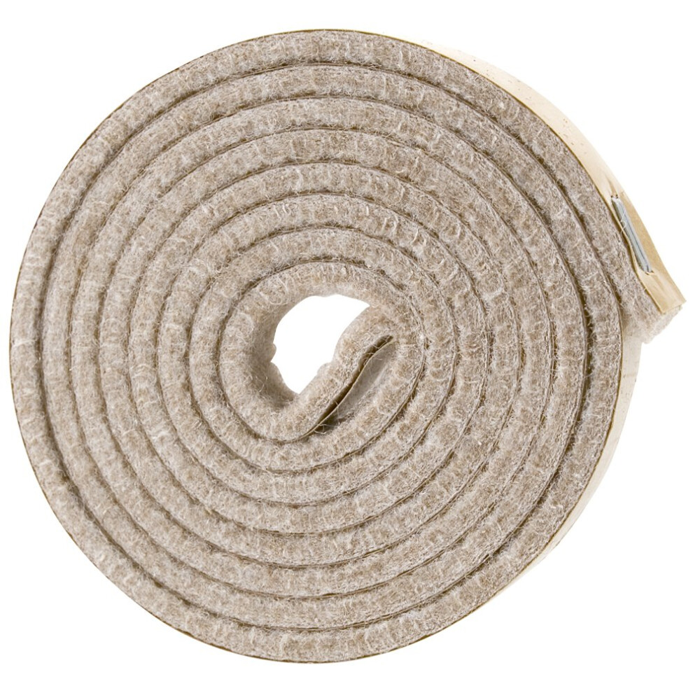 Softtouch 1/2"""" X 60"""" Heavy-Duty Self-Stick Felt Furniture Strip Roll - Protect Surfaces From Scratches & Damage Beige (1 Pack) 074523122075