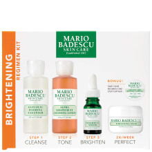 Mario Badescu The Brightening Kit, 5 Piece Kit With Glycolic Foaming Cleanser, Alpha Grapefruit Cleansing Lotion, Vitamin C Serum, Whitening Mask & Gl