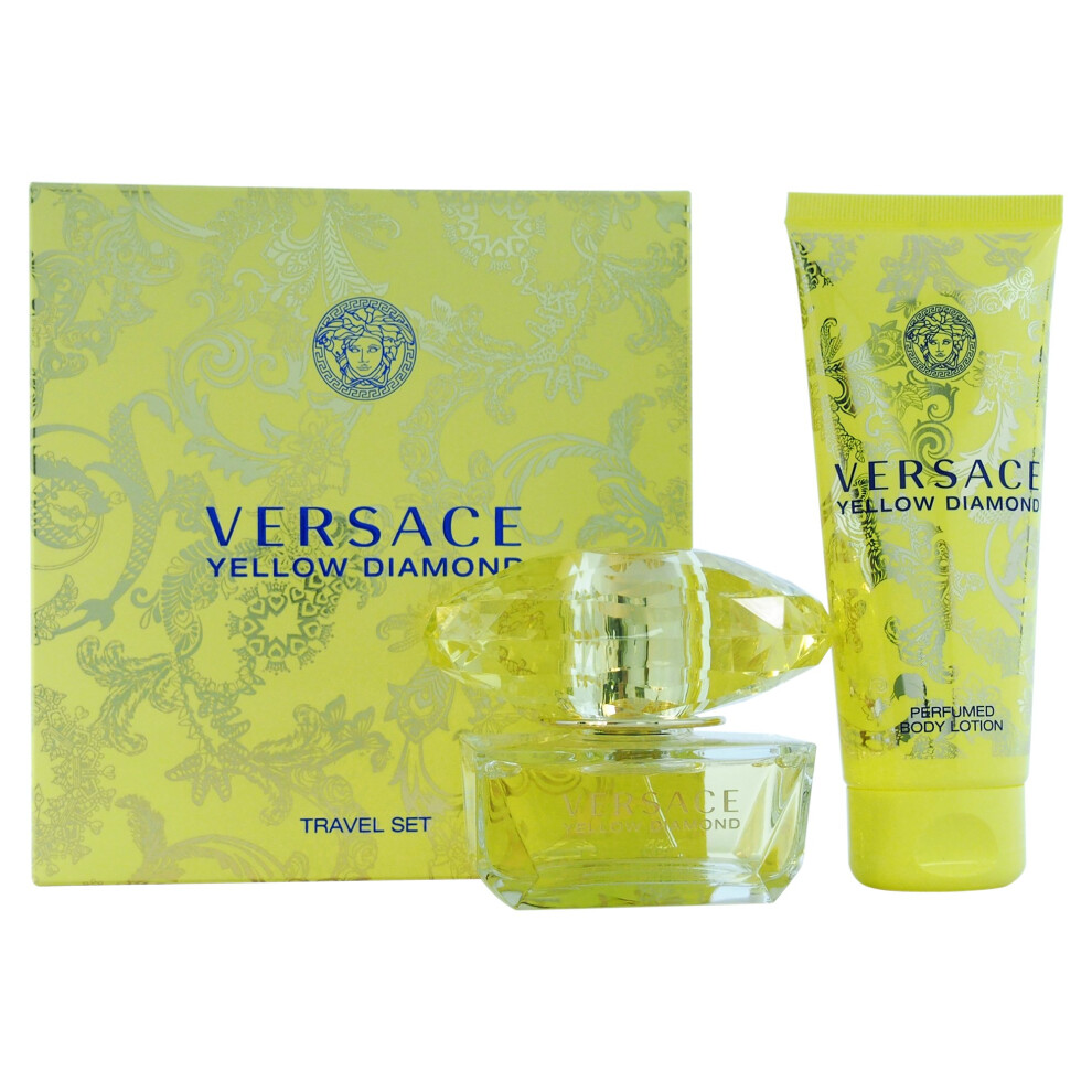 Versace Yellow Diamond 2 Piece Gift Set for Women (Eau de Toilette Spray  Body Lotion)