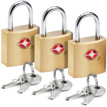 Lewis N. Clark Mini Brass Square TSA Lock + H?ngel?s til bagage -kuffert B?r rygs?kb?rbar taske eller pung - Perfekt til lufthavnshotel & gymnast