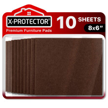 Feltrini per mobili X-PROTEcTOR - Confezione da 10 fogli di feltro 8Ax6A resistenti 15A di alta qualit , tagliati a misura per i piedini dei mobi