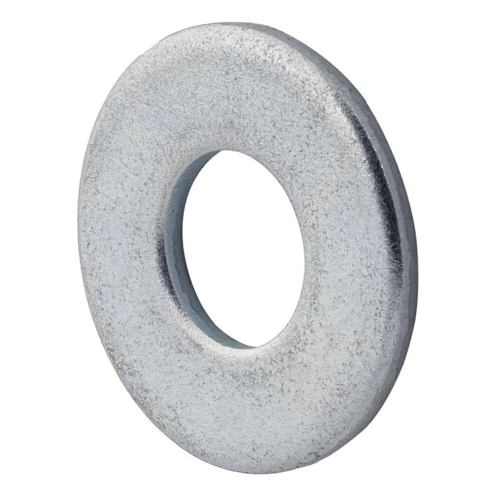 3/8 Uss Thick Flat Washer (100 Pack) 3/8"""" X 1"""" Zinc Plated Steel Meets Asme B18.21.1 Industrial/Commercial Grade By Makers Bolt 810074742306
