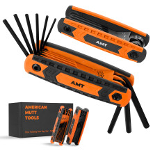 American Mutt Tools 17pc Conjunto de chaves allen dobr   veis - SAE e m   trica Allen Key Conjunto - Chave hex   go