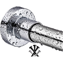 BRIOFOX Shower Curtain Rod 43-73 Inches, Never Rust and Non-Slip Spring Tension Rod for Bathroom, Polished 304 Stainless Steel