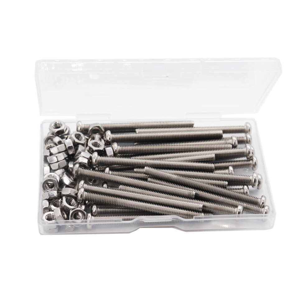 Cseao 40-Pack M4 25Mm Pan Phillips Tornillo Machine Screws And Hex Nuts Set 304 Stainless Steel Plain Finish 735209183192