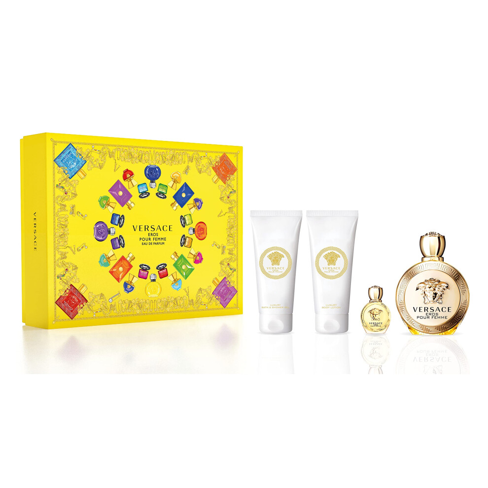 Versace Eros Pour Femme 4Pcs Edp Women Gift Set