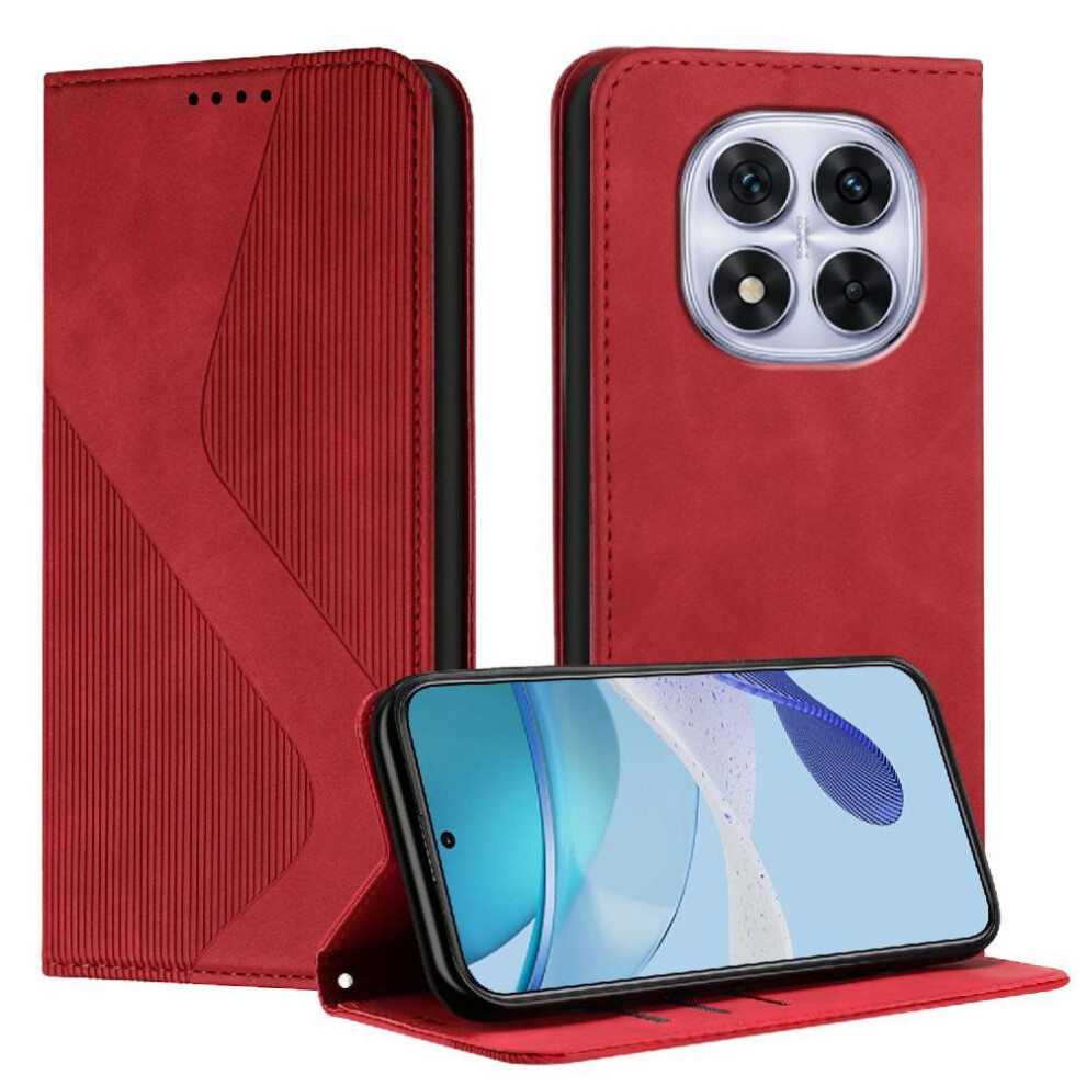 (Red) Case For Xiaomi Mi Note 14 Pro 4G Wallet Kickstand Card Slots Holder Magnetic Folio Flip Pu Leather Red 764544192361