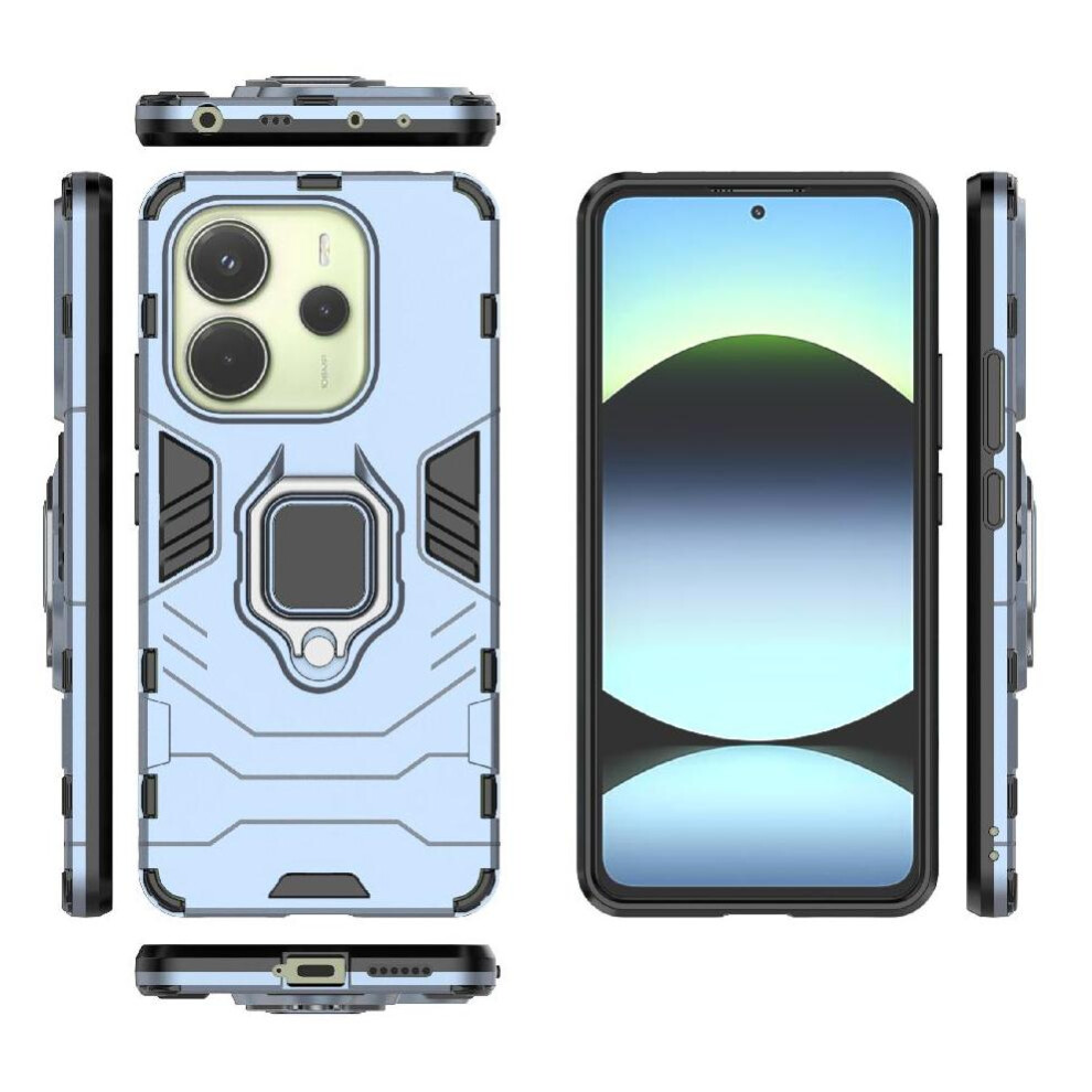( ) Case For Xiaomi Redmi Note 14 4G 360Rotating Ring Shockproof Cover Military Drop Protection Kickstand Gray 764544193023