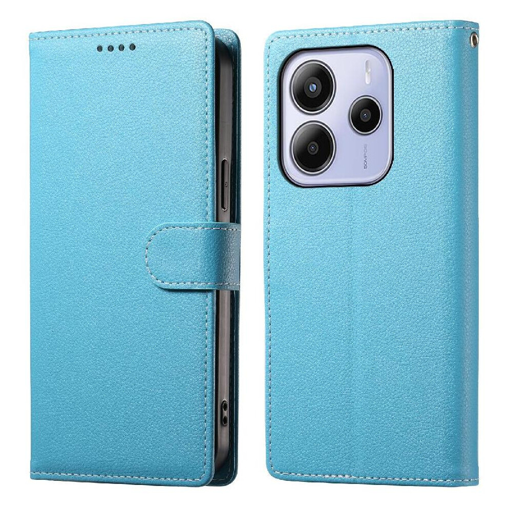 (Light ) Case For Xiaomi Redmi Note 14 4G Daily Use Shockproof Card Slots Magnetic Closure Blue 764544195737