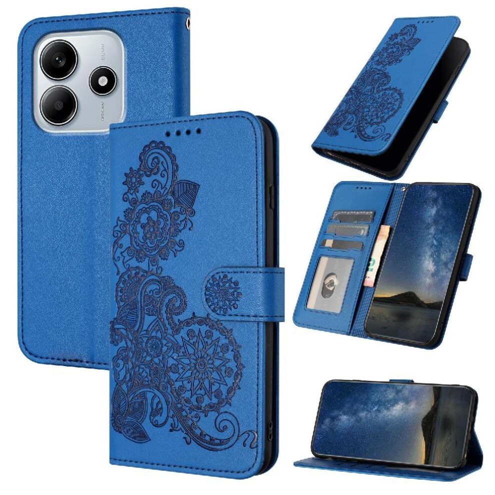 (Blue) Flip Case For Xiaomi Redmi Note 14 4G Flip Folio Book Kickstand Protective With Card Slot Stand Pu Leather Magnetic Closure Blue 764544196147