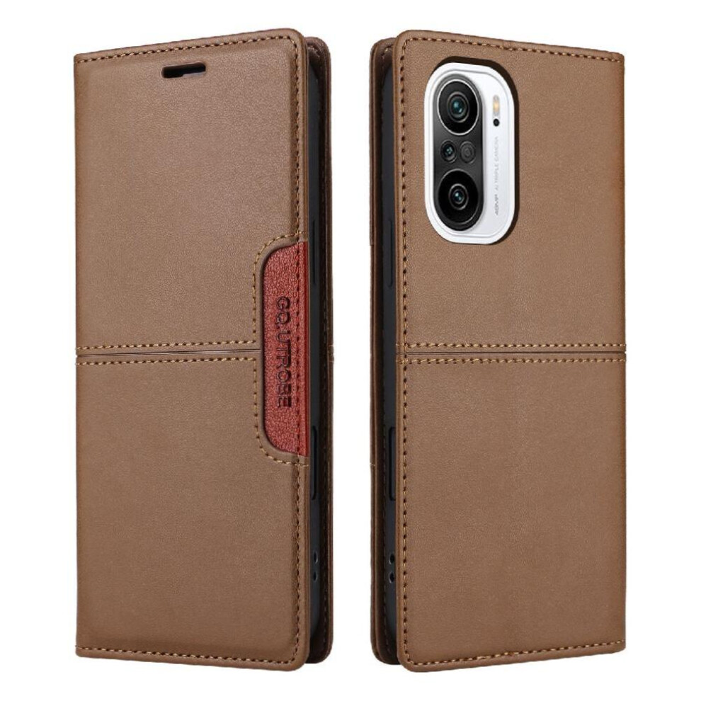 (Brown) Flip Case For Xiaomi Redmi Note 14 4G Wallet Shockproof Rfid Blocking Flip Cover Brown 764544196574