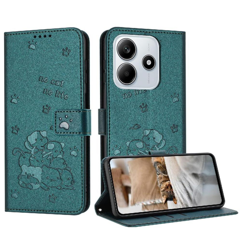 (C2) Flip Case For Xiaomi Redmi Note 14 4G Leather Wallet Card Holder Kickstand Pu Leather Cute Cat 764544196970