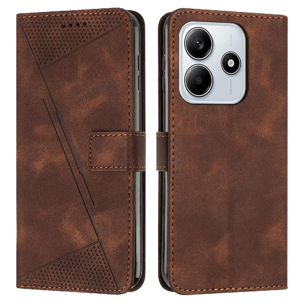 (Brown) Flip Case For Xiaomi Redmi Note 14 4G Wallet Pu Leather Card Insertion Kickstand Brown 764544197052