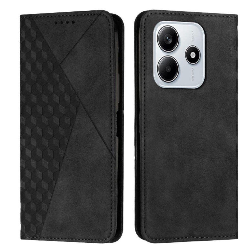(Black) Flip Case For Xiaomi Redmi Note 14 4G Kickstand Wallet Pu Leather Card Insertion Black 764544197182