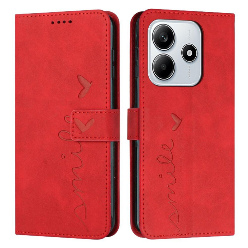 (Red) Flip Case For Xiaomi Mi Note 14 4G Card Insertion Kickstand Pu Leather Love Wallet Side Buckle Red 764544197229