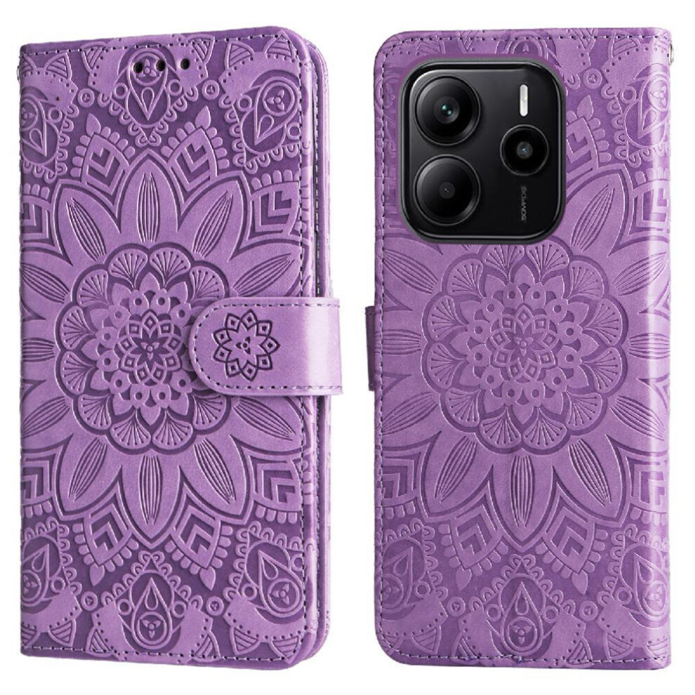 (Purple) Case For Xiaomi Redmi Note 14 4G Card Slots Flip Leather Protective Cover Purple 764544197496