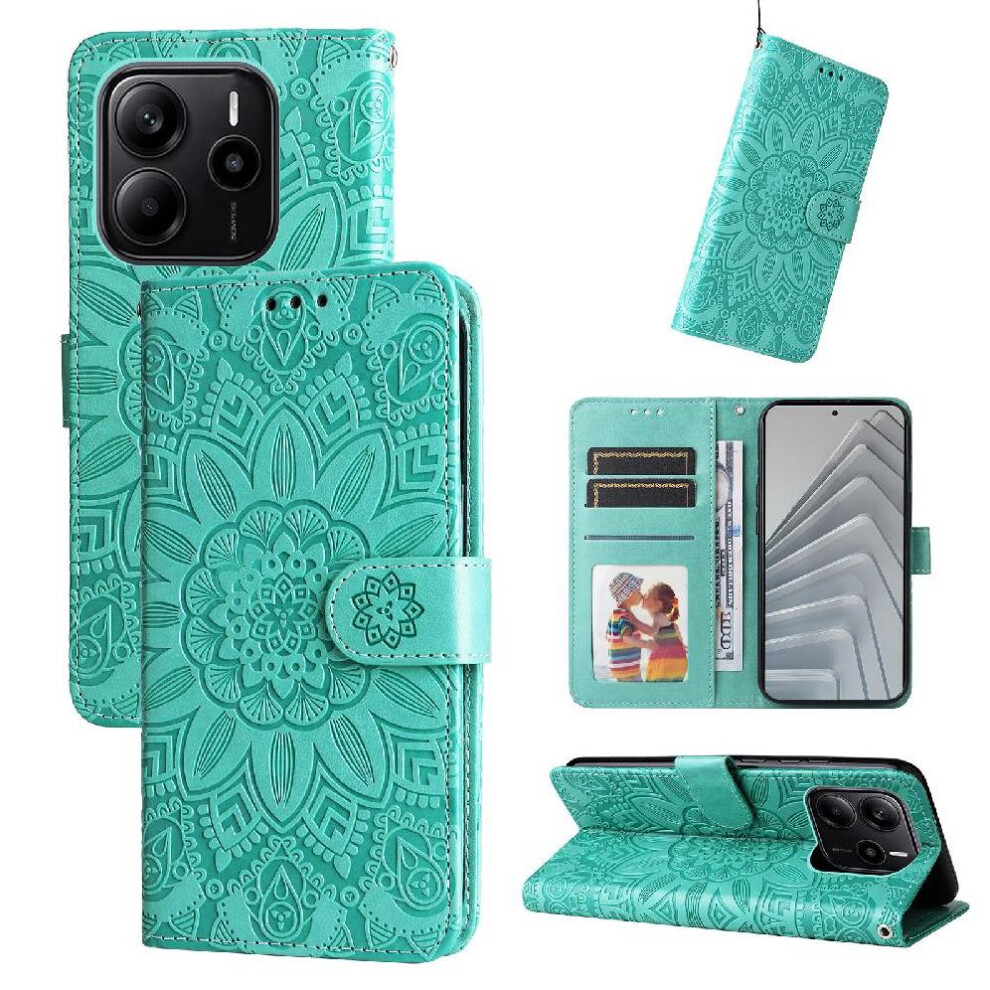 (Green) Case For Xiaomi Redmi Note 14 4G Card Slots Flip Leather Protective Cover Green 764544197502