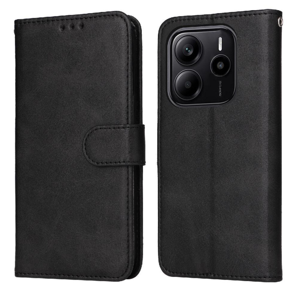 (Black) Flip Case For Xiaomi Redmi Note 14 4G Card Slots Precise Cutouts Flip Cover Magnetic Closure Black 764544197533