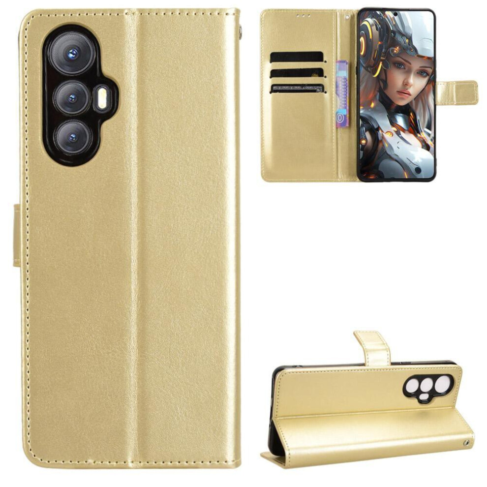 (Gold) Case For Xiaomi Redmi Note 14 4G Card Holder Kickstand Cover Gold 764544197656