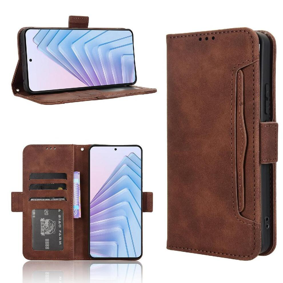 (Brown) Case For Xiaomi Redmi Note 14 4G Cover Card Holder Kickstand Brown 764544197670