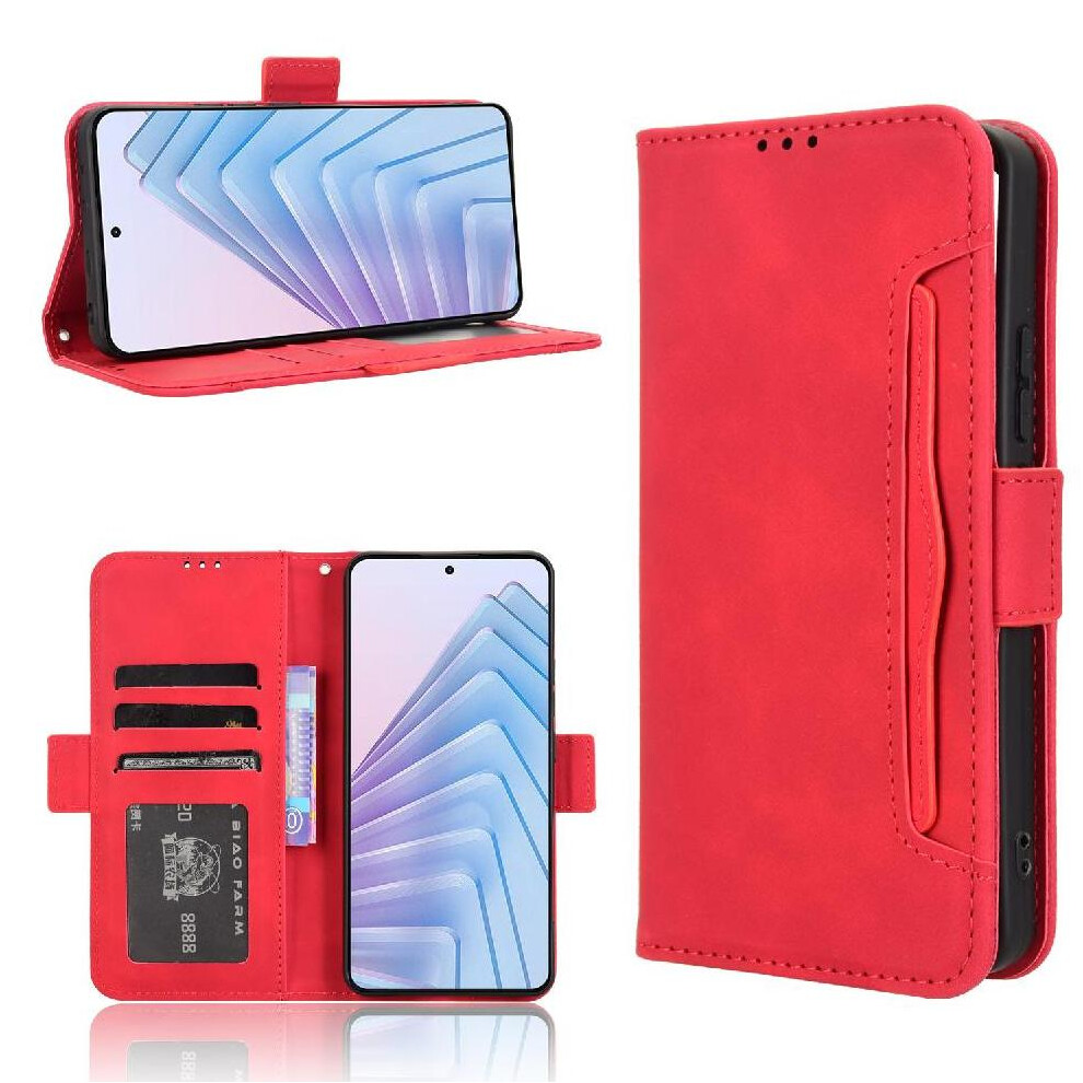 (Red) Case For Xiaomi Mi Note 14 4G Cover Card Holder Kickstand Red 764544197687
