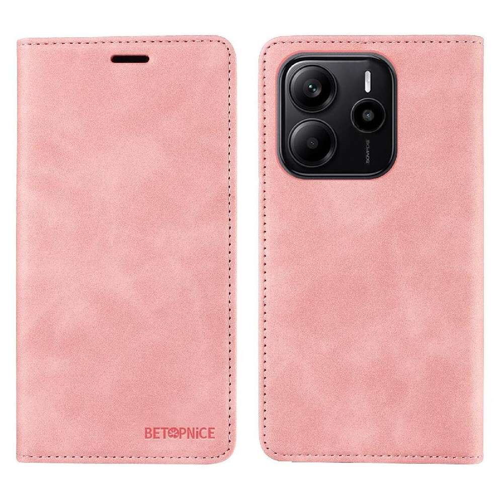 (Pink) Case For Xiaomi Redmi Note 14 4G Magnetic Protective Folio Wallet Pu Leather Pink 764544197861