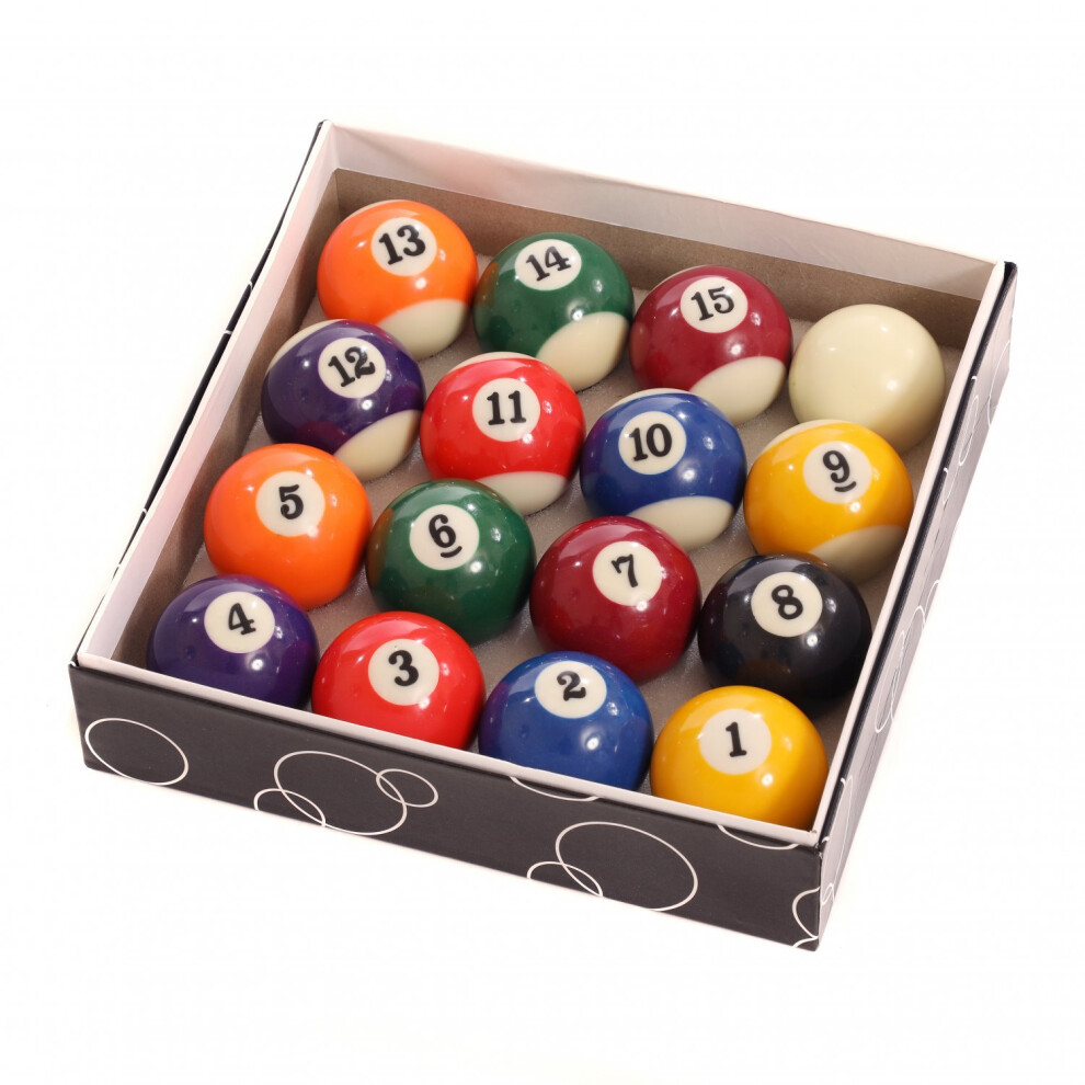 Oypla Full Size UK Regulation 16 Spots and Stripes Pool Ball Set 2