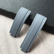 (grau 20 mm mit Verschluss 5 und mit Logo) 20 mm Naturkautschuk-Silikon-Uhrenarmband mit Schnalle für Role Strap