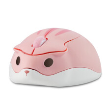 (Rosa) Niedliche kabellose Maus, Hamster-Design, kreative Mause, ergonomische USB-optische 1200 DPI-Mini-Mäuse,