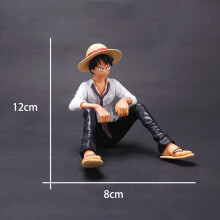 One Piece Ruffy Sitzposition PVC-Actionfigur, 12 cm – Sammlungsstatue, Ohne Box