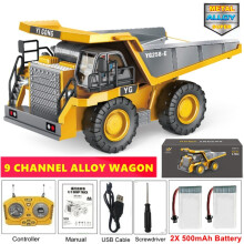 (Dump 2Battery)4WD Fernbedienung Bagger Spielzeug Funkgesteuerter RC Muldenkipper Fahrzeug Crawler Bulldozer