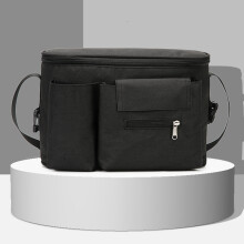 (Zwart) 1-delige wandelwagen-hangtas Multifunctionele mama-tas voor uitgaan, waterdichte moeder- en