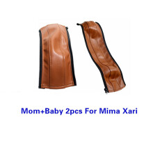 (Mama Baby 2 stuks Bruin) Kinderwagen PU Lederen Handvat Covers voor Mima Xari Kinderwagen Bar Cover
