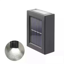 (Weiß-2 Stück) Solar-Up- und Down-Spot-Lichter für den Außenbereich, Straßen-Wandleuchte, solarbetriebenes
