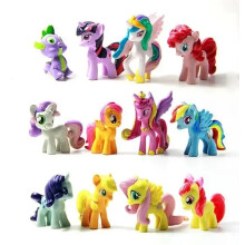 12 Teile/satz Cartoon Prinzessin Luna Rainbow Dash Pferd Aktion Spielzeug Figuren 3-5CM