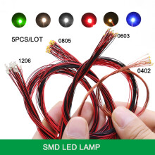 (0603 weiß)DIY Micro SMD Led Lampe Wired Led Vorgelötet Micro Litz Wired Chip 20cm 3V Eisenbahn Modell