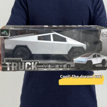 Hot Whells Ferngesteuertes Auto 1:12 RC Cybertruck Offroad - Batmobil/Kombi/Pickup, Silbermetall, Licht, 27 MHz, USB-Li-Ion 3,7 V 500 mAh