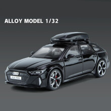 (Schwarz) 1/32 Audi RS6 Avant Alloy Station Wagon Automodell Druckguss Metallspielzeug Sportwagenmodell