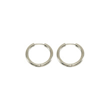 (Argent, 16 mm) Boucle d'oreille ronde unisexe en acier inoxydable, plusieurs tailles, boucles d'oreilles